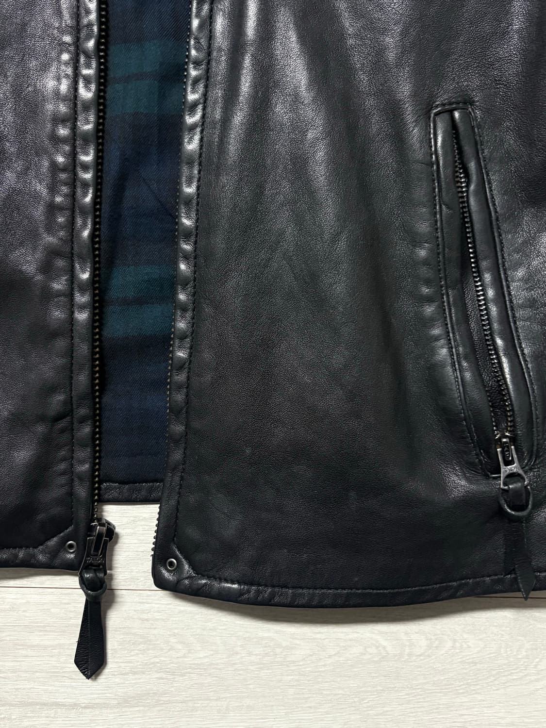 폴로 랄프 로렌 램스킨 카페레이서 레더 자켓 (M) 상품이미지3