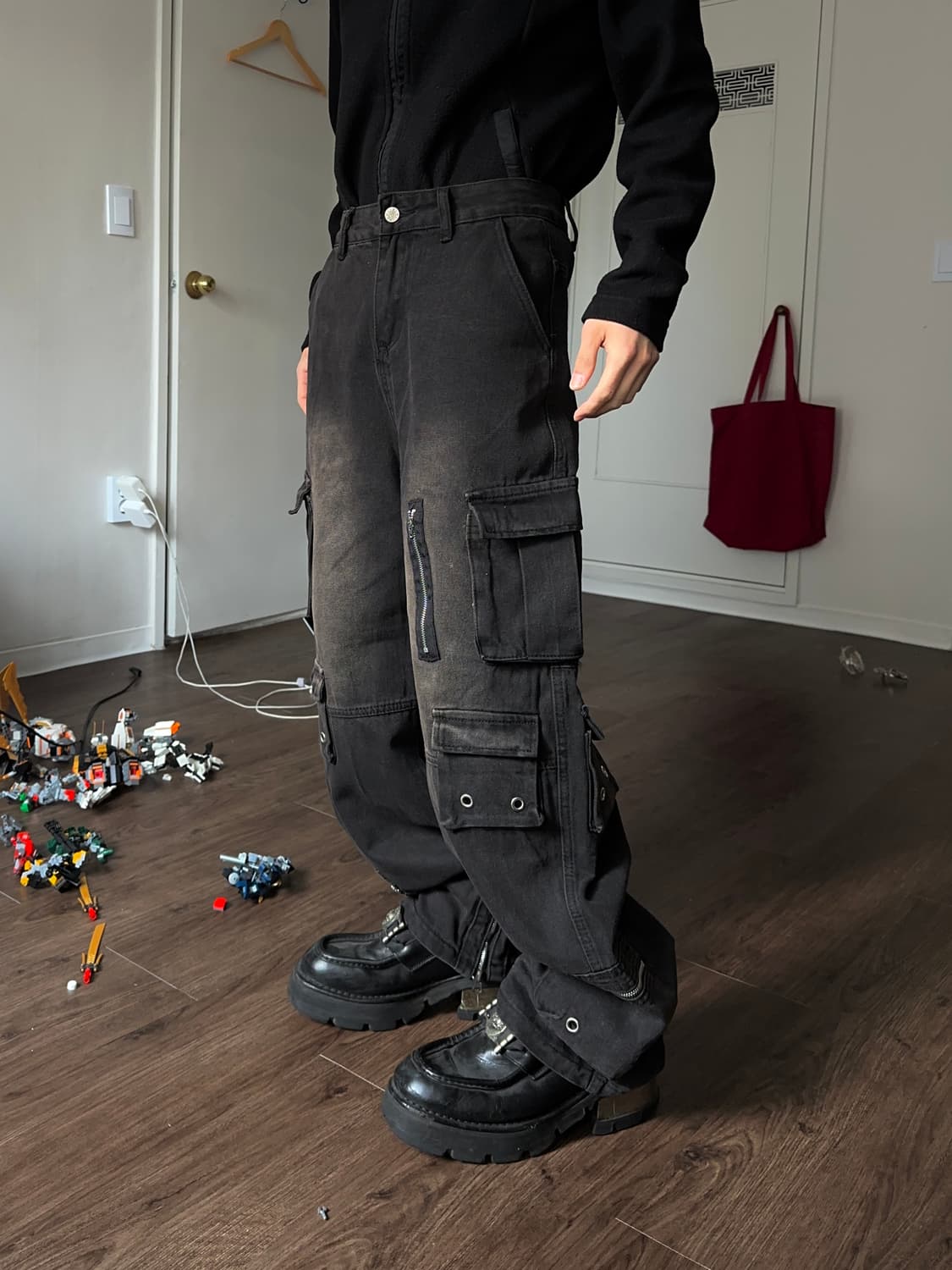 Meim 루즈 데님 카고 팬츠 상품이미지3