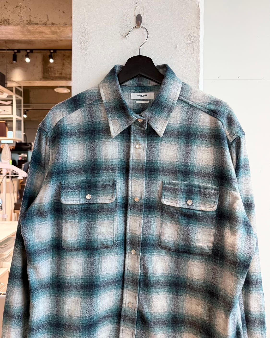 이자벨마랑 블루 마르셀리아 울 혼방 플란넬 셔츠 상품이미지3