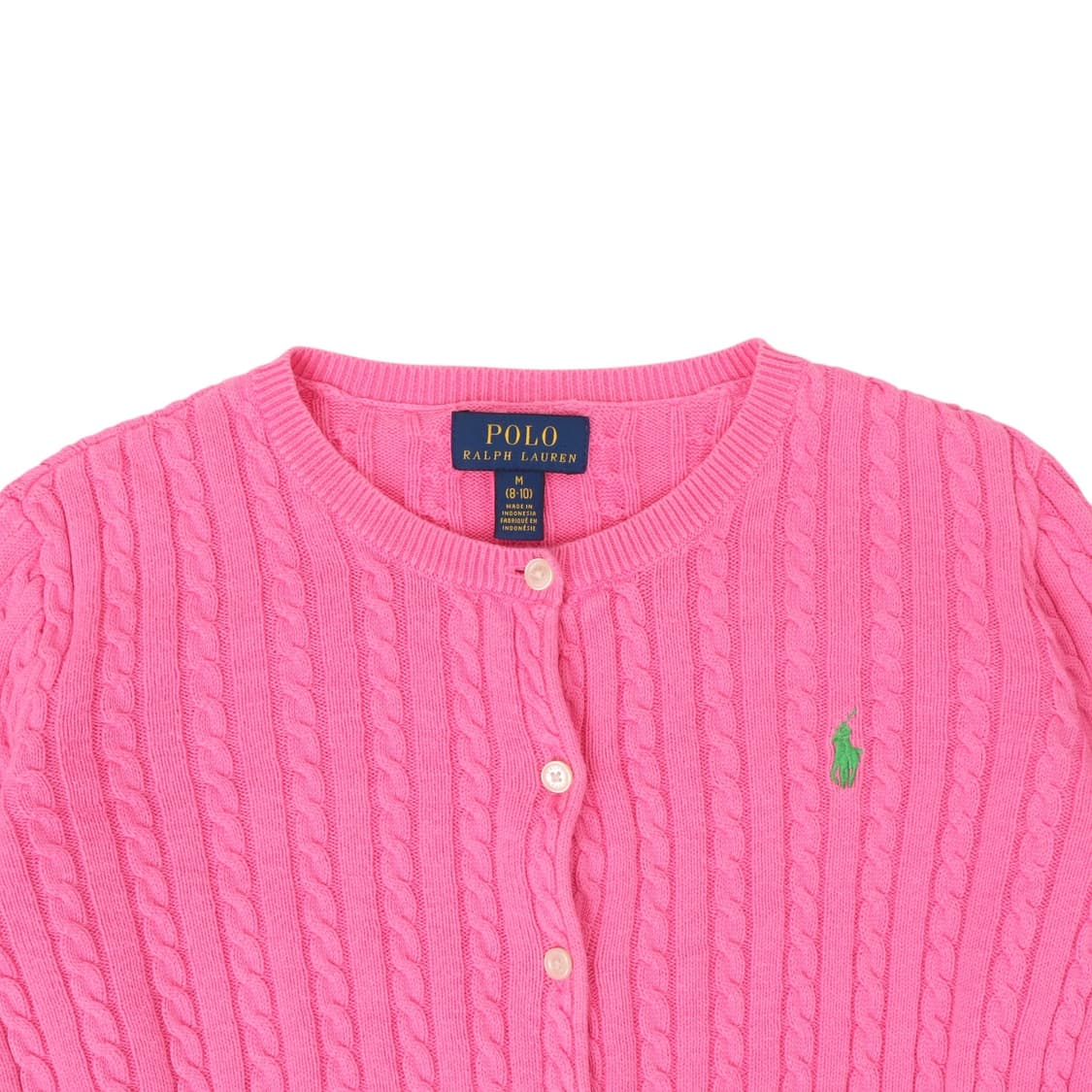 폴로 랄프로렌 걸즈 라이트핑크 케이블 니트 가디건 상품이미지2