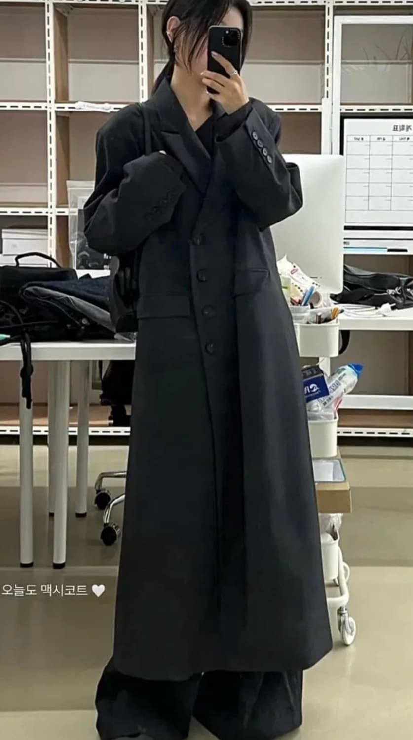 트리밍버드 롱코트 Peaked Lapel Maxi Coat  [Charo 상품이미지2