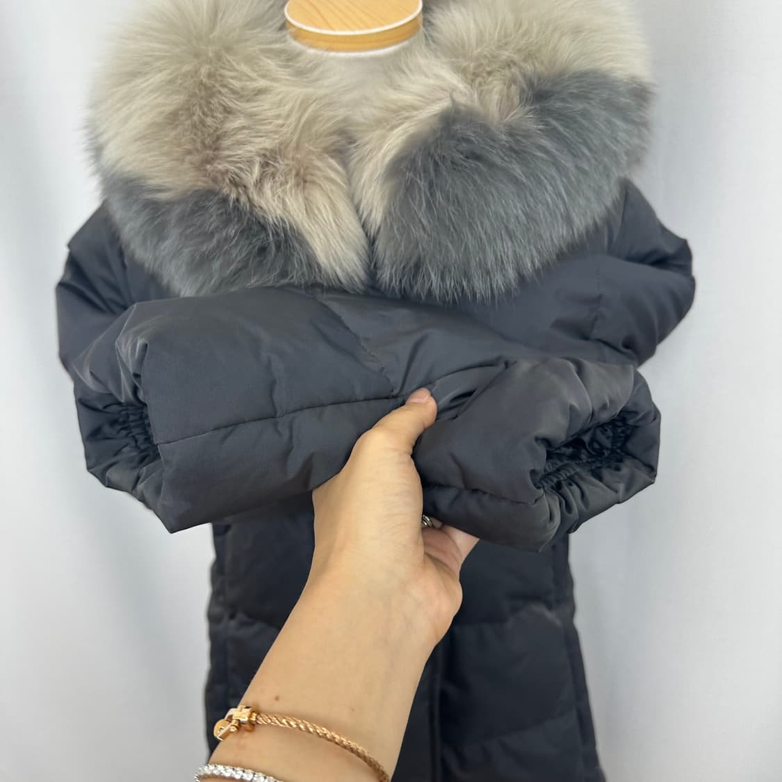 잇미샤 여자 폭스퍼 후드 롱패딩 44-66 상품이미지7