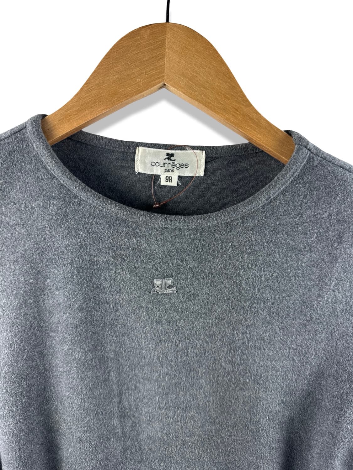 꾸레쥬 센터로고 딱붙티셔츠1887  상품이미지3