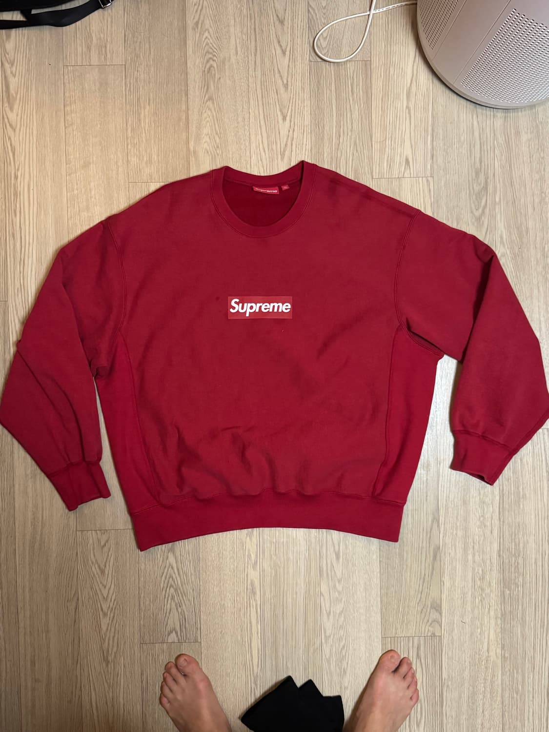 슈프림 25SS 박스로고 크루넥 스웻셔츠 레드 상품이미지2