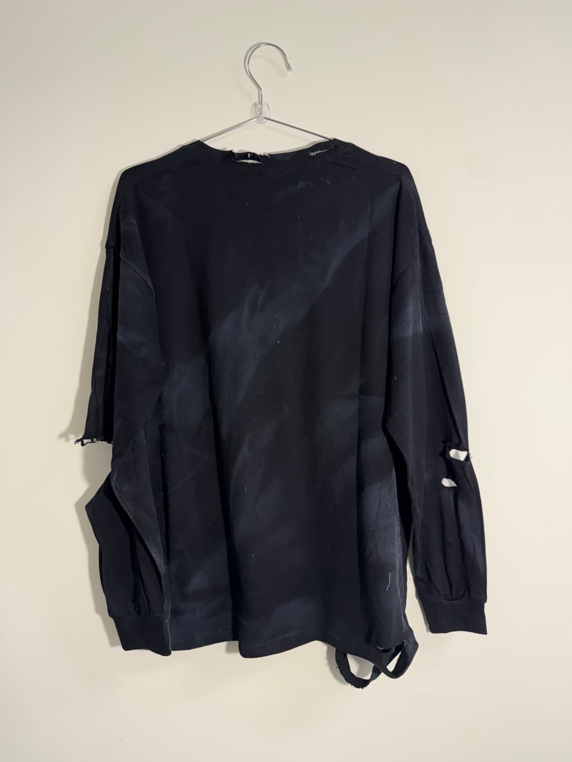 플라잉 버드 프린팅 다스트레스드 데미지 워싱 롱 슬리브  상품이미지3