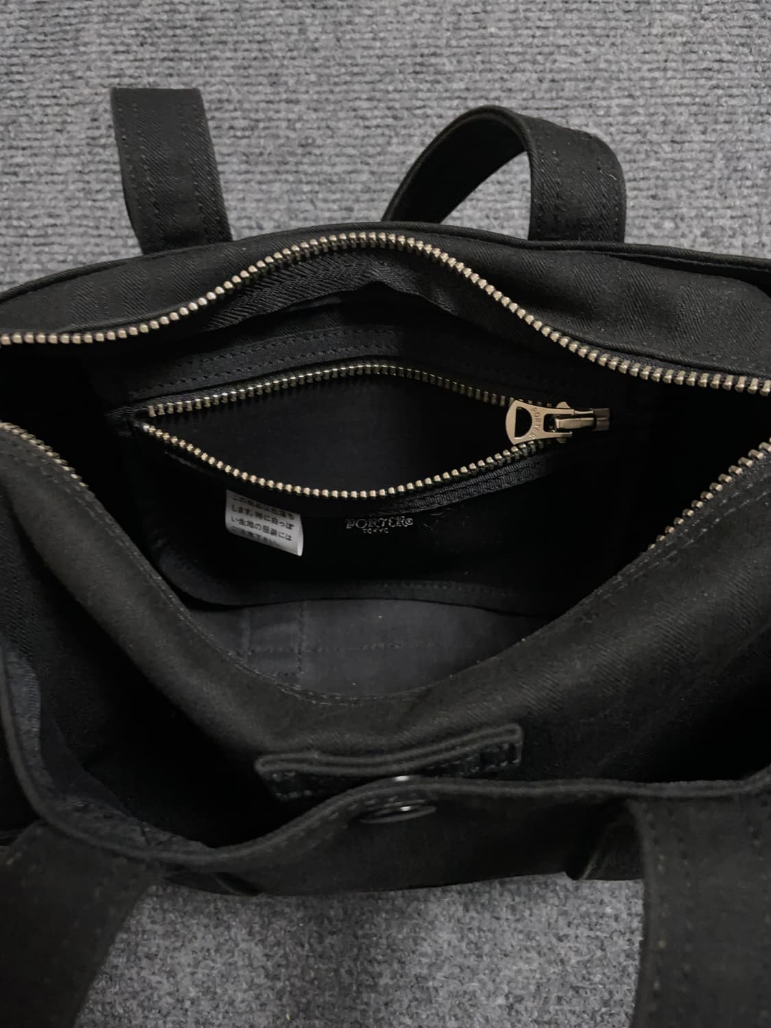 포터 코튼 블랙 보스턴백 상품이미지5