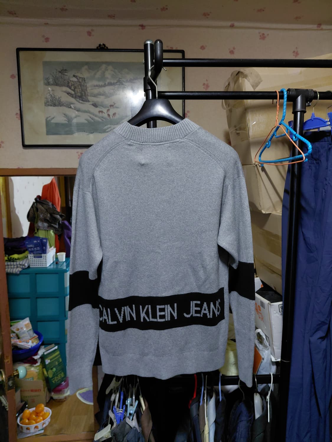 [켈빈클라인](새제품)오가닉코튼 블럭 니트 가디건 S(95)사이즈 상품이미지2