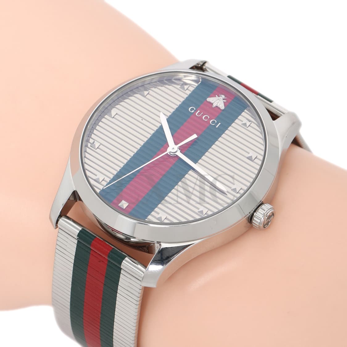 구찌 G 타임리스 삼선 메쉬밴드 시계 스틸워치 YA126284 상품이미지9
