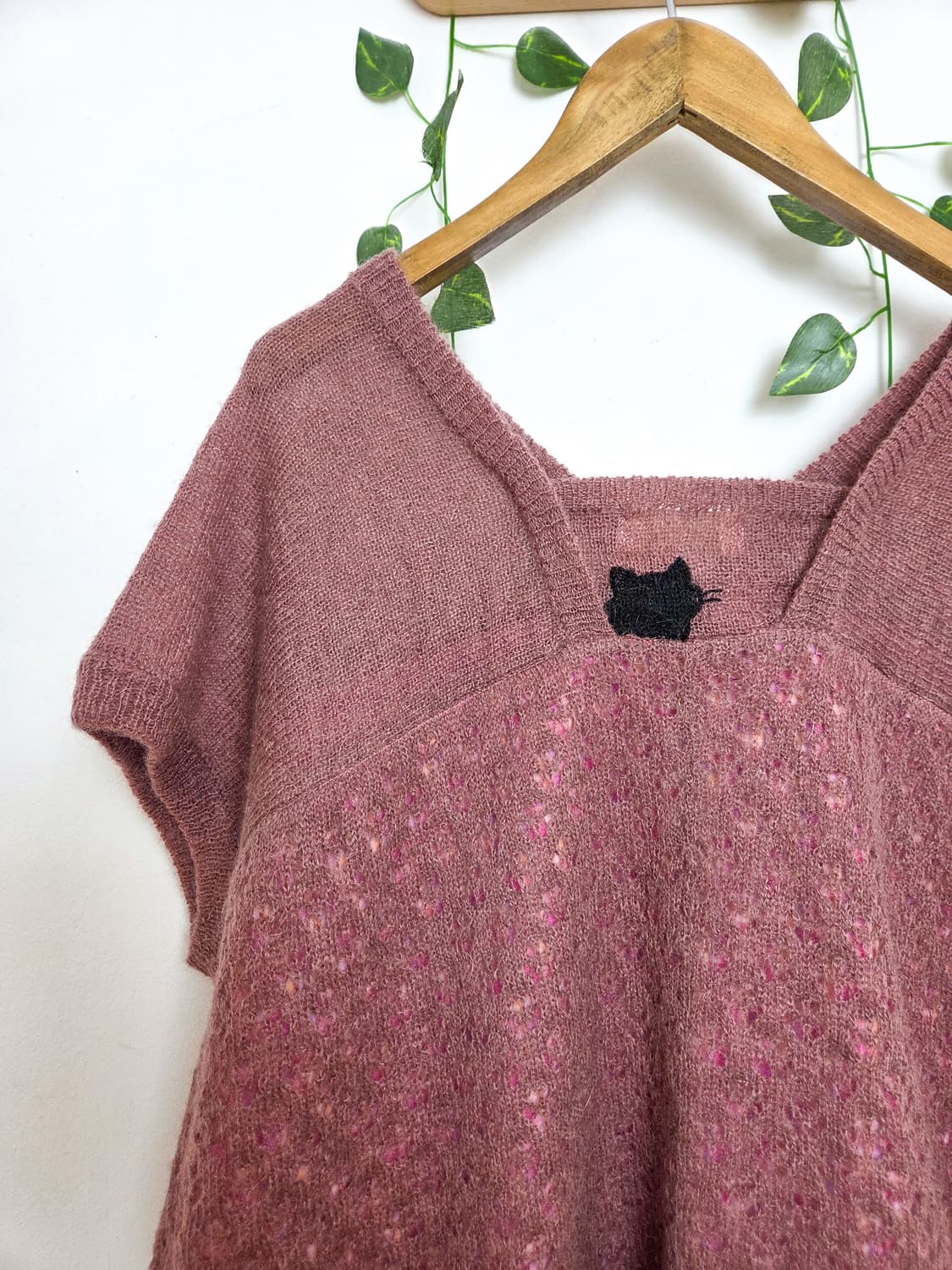 색실 고양이 니트 탑 상품이미지5