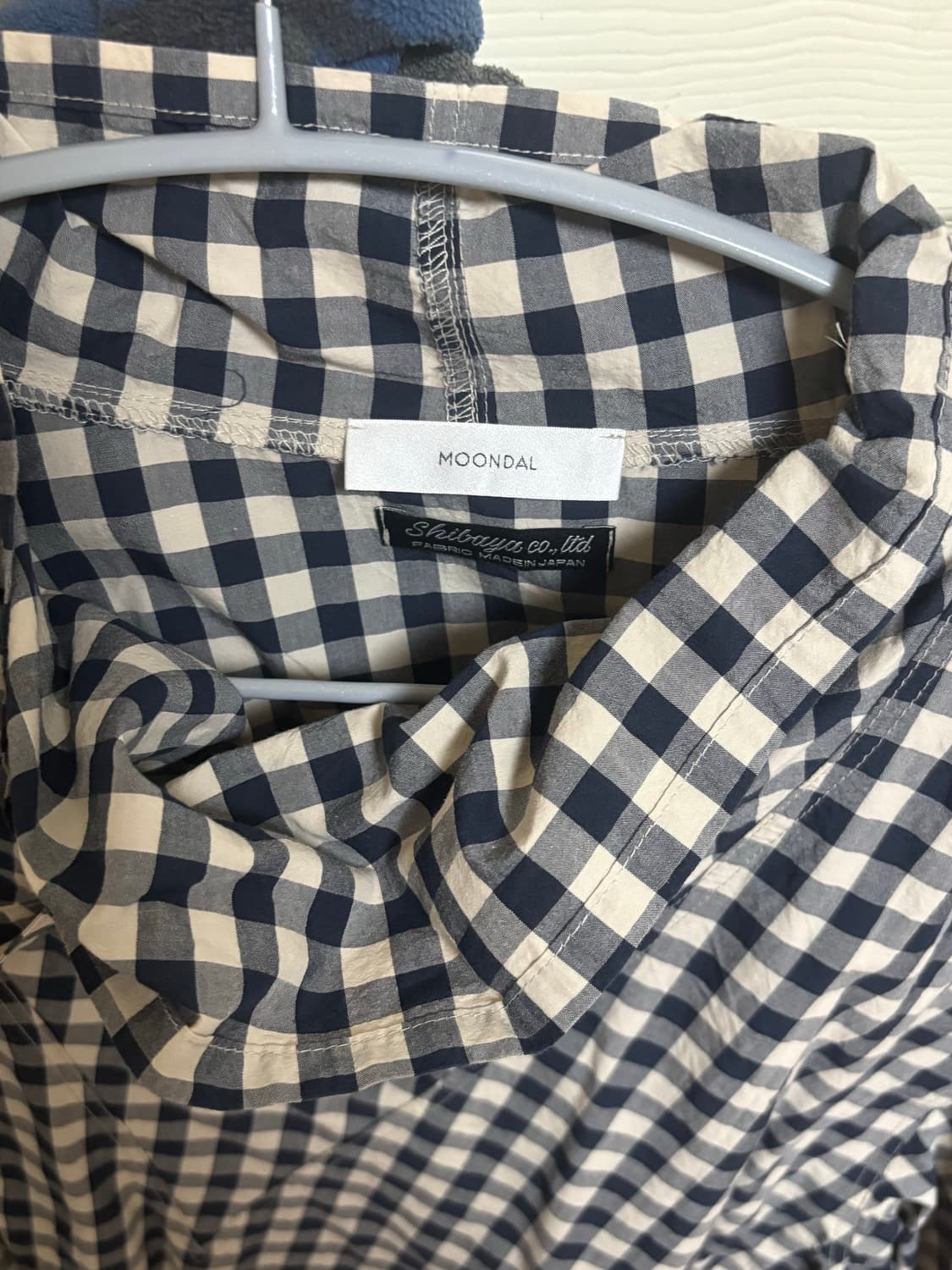 moondal 문달 벨트 아노락(belted anorak) 네이비체크 상품이미지3