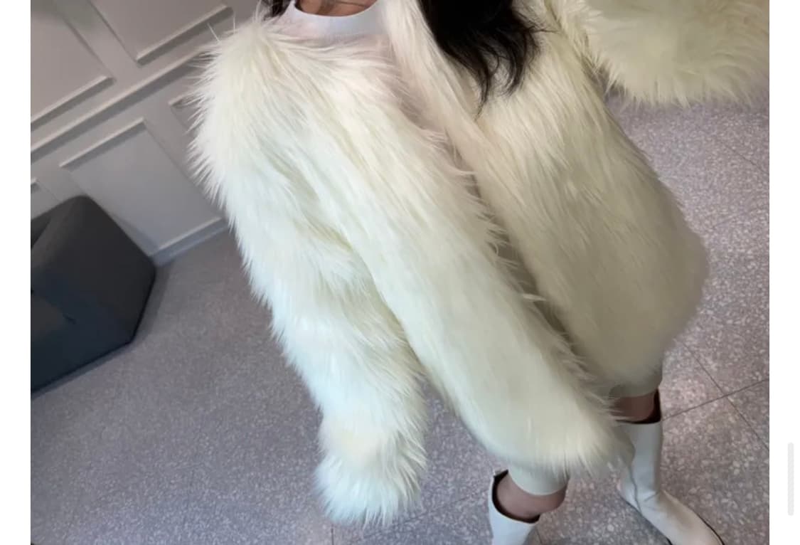 폭스 샤기퍼 자켓 아이보리 상품이미지4