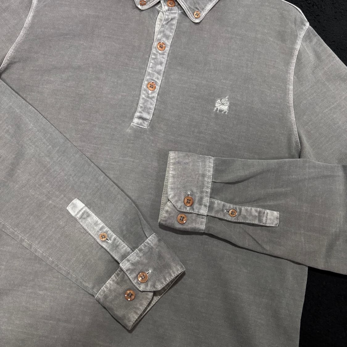 100 일꼬르소 피그먼트 그레이 긴팔 카라티 상품이미지3