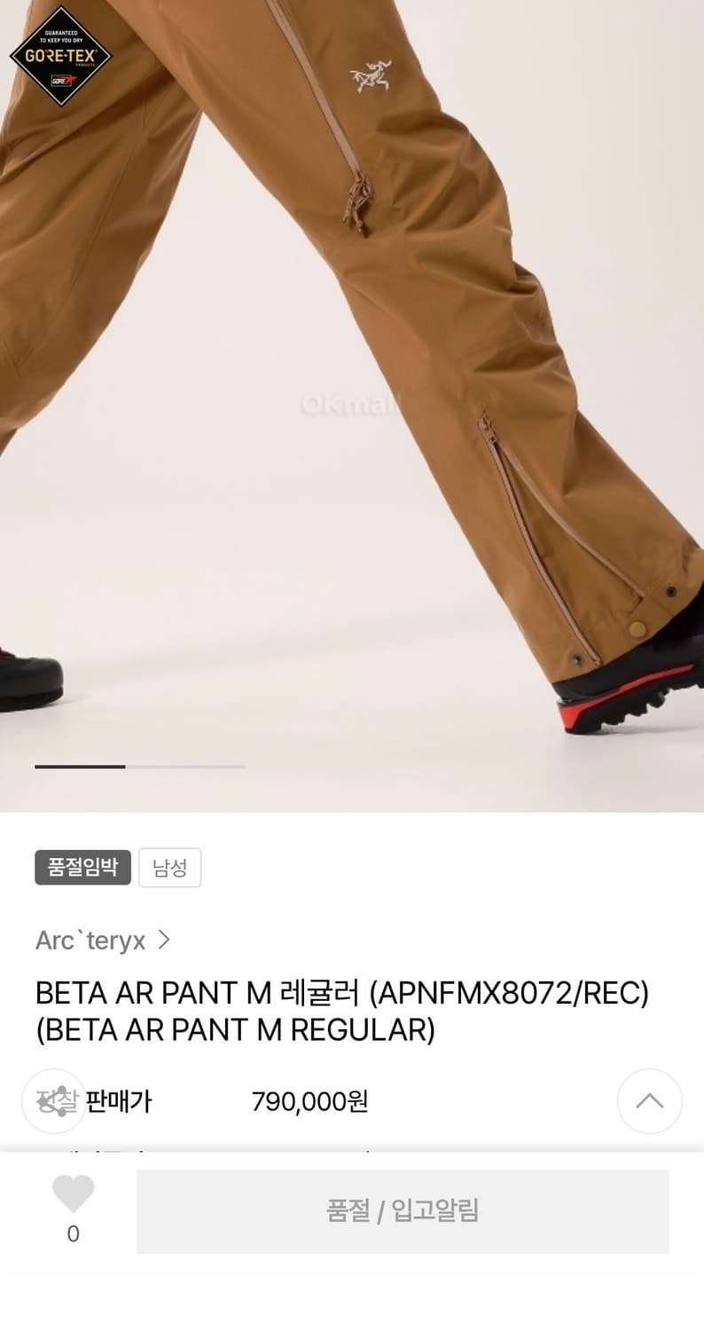 아크테릭스 베타AR 팬츠 레귤러 XL 상품이미지3