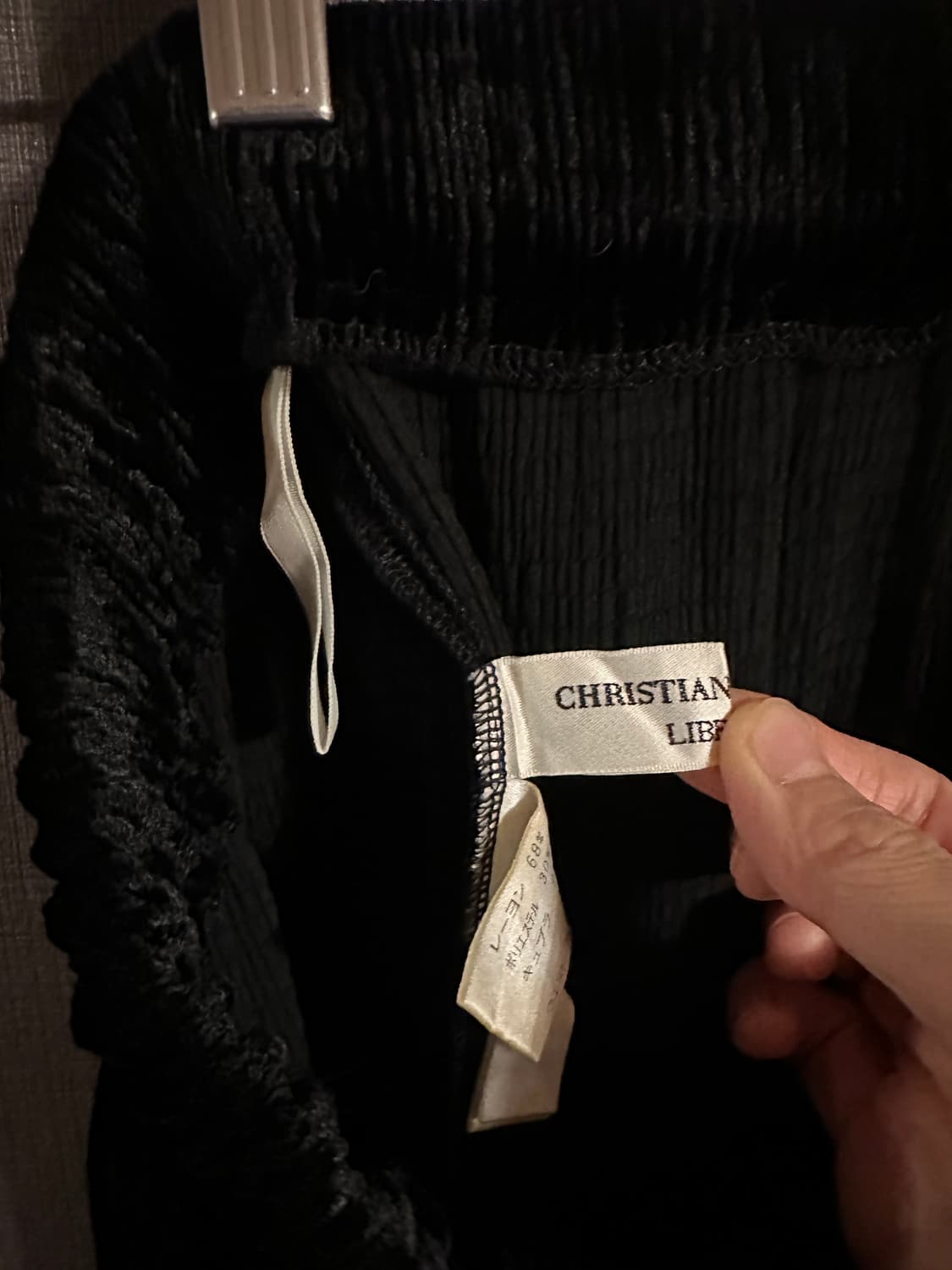 크리스찬 오자드 블랙 벨벳 롱 스커트 상품이미지3