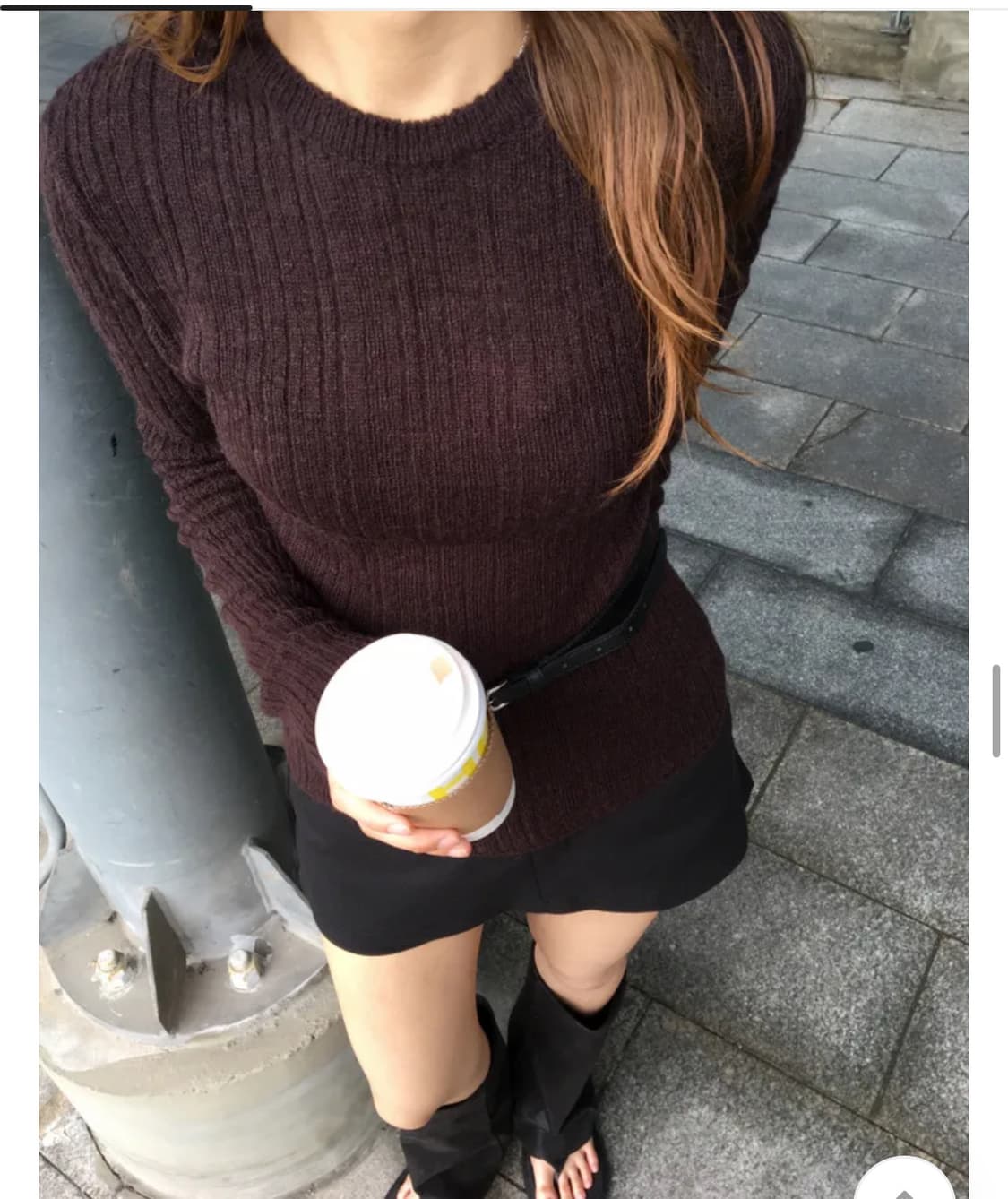 앤티즈 튜프티 아워캐비넷 브라운 니트 모헤어 골지 상품이미지1