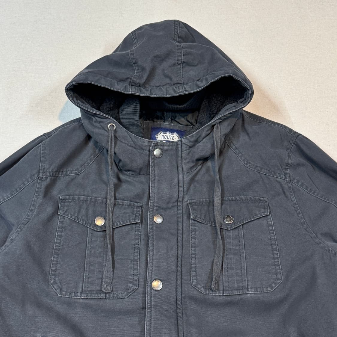 L) ROUTE 66 캔버스 코튼 후드 자켓 상품이미지3