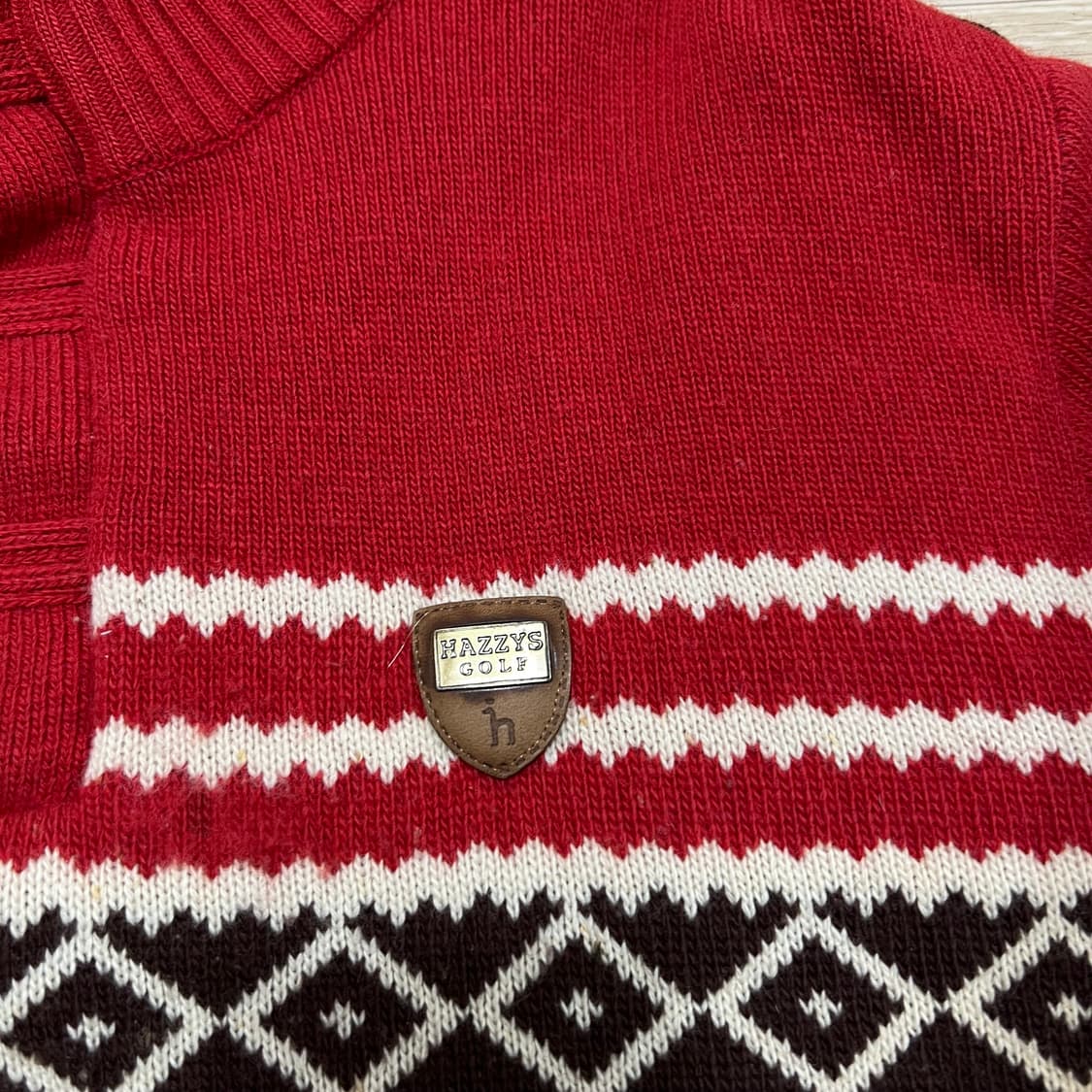 헤지스 골프 노르딕 퍼트리밍 하프 버튼업 방풍니트 [배색] L/100 상품이미지4