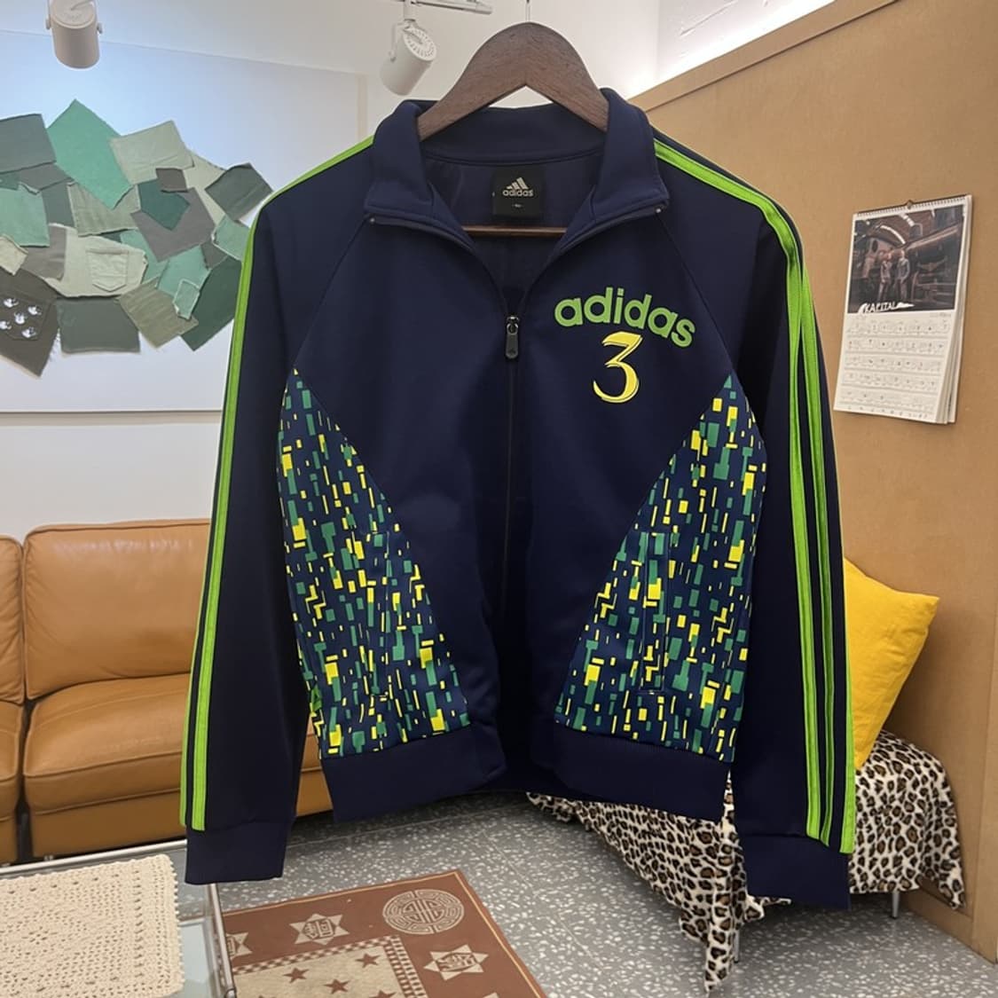 아디다스 올드스쿨 스트릿 펑크 라임맛 그래픽 져지 집업 90 C10457 상품이미지3