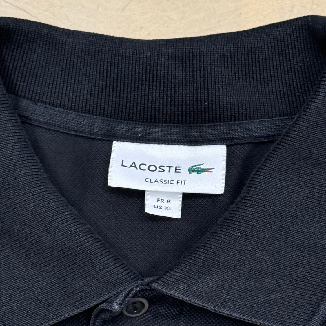 XL 라코스테 블랙 카라 반팔 티셔츠 상품이미지4