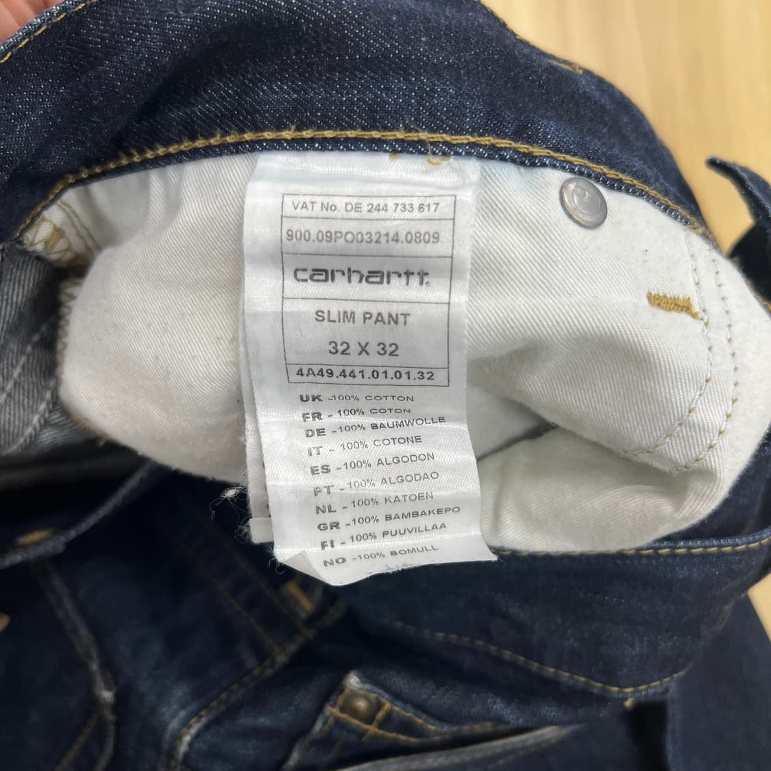 칼하트 wip 인디고 데님 팬츠 32 상품이미지9