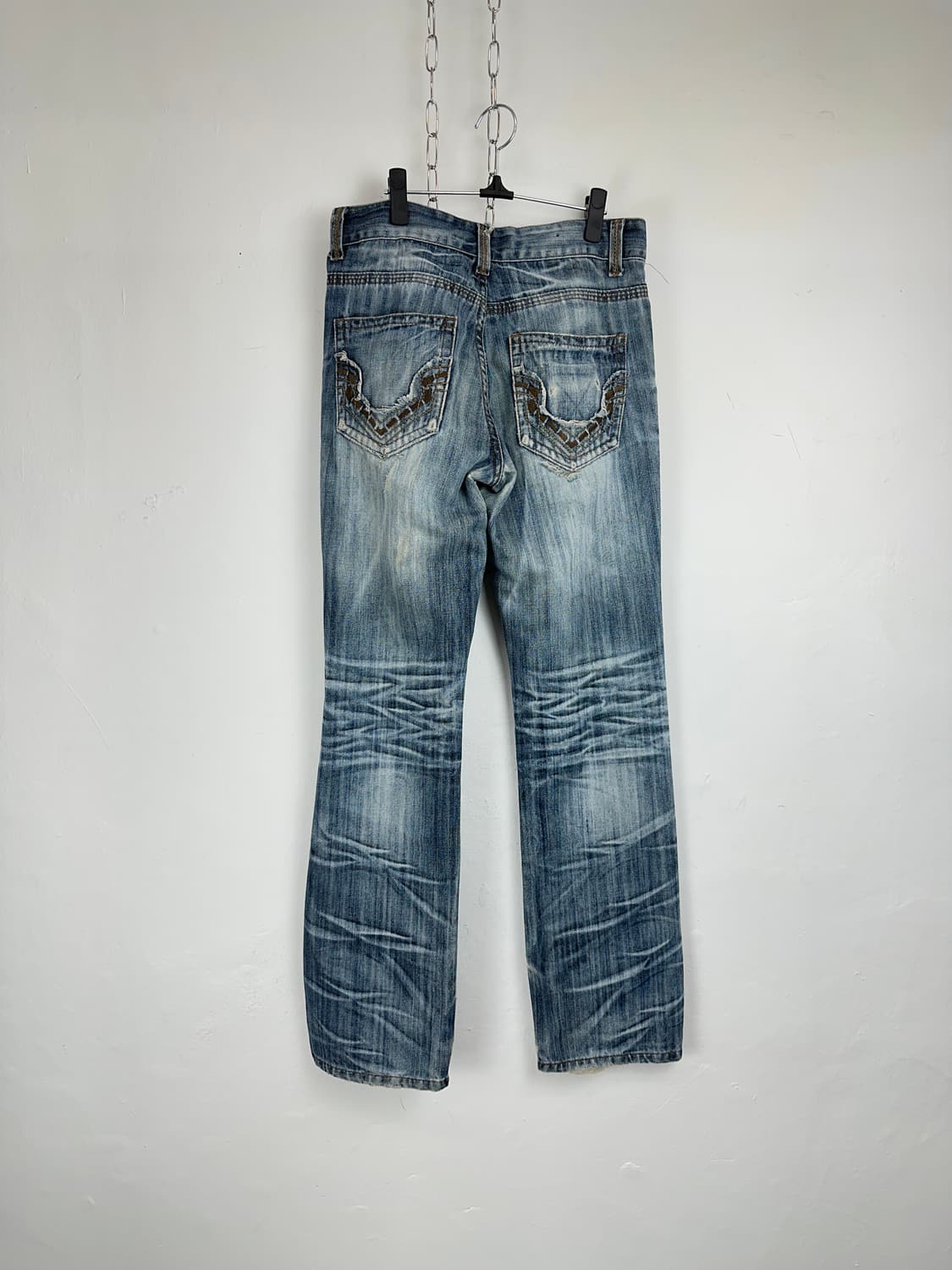 Heavy Whisker Wash Distressed Denim Pant 상품이미지7