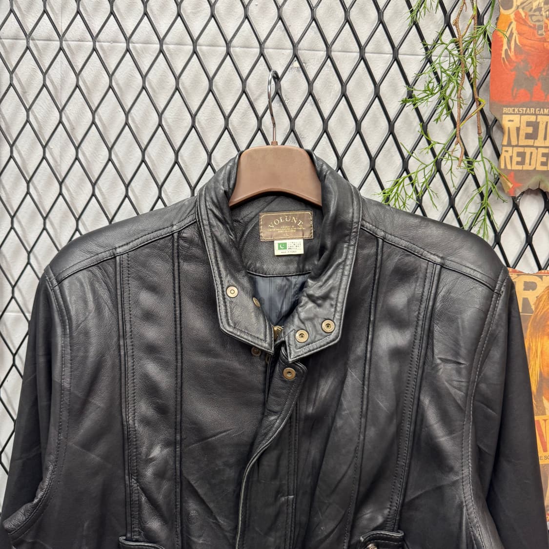 90s JPN VINTAGE 양가죽 레더 블루종 자켓 블랙 상품이미지3