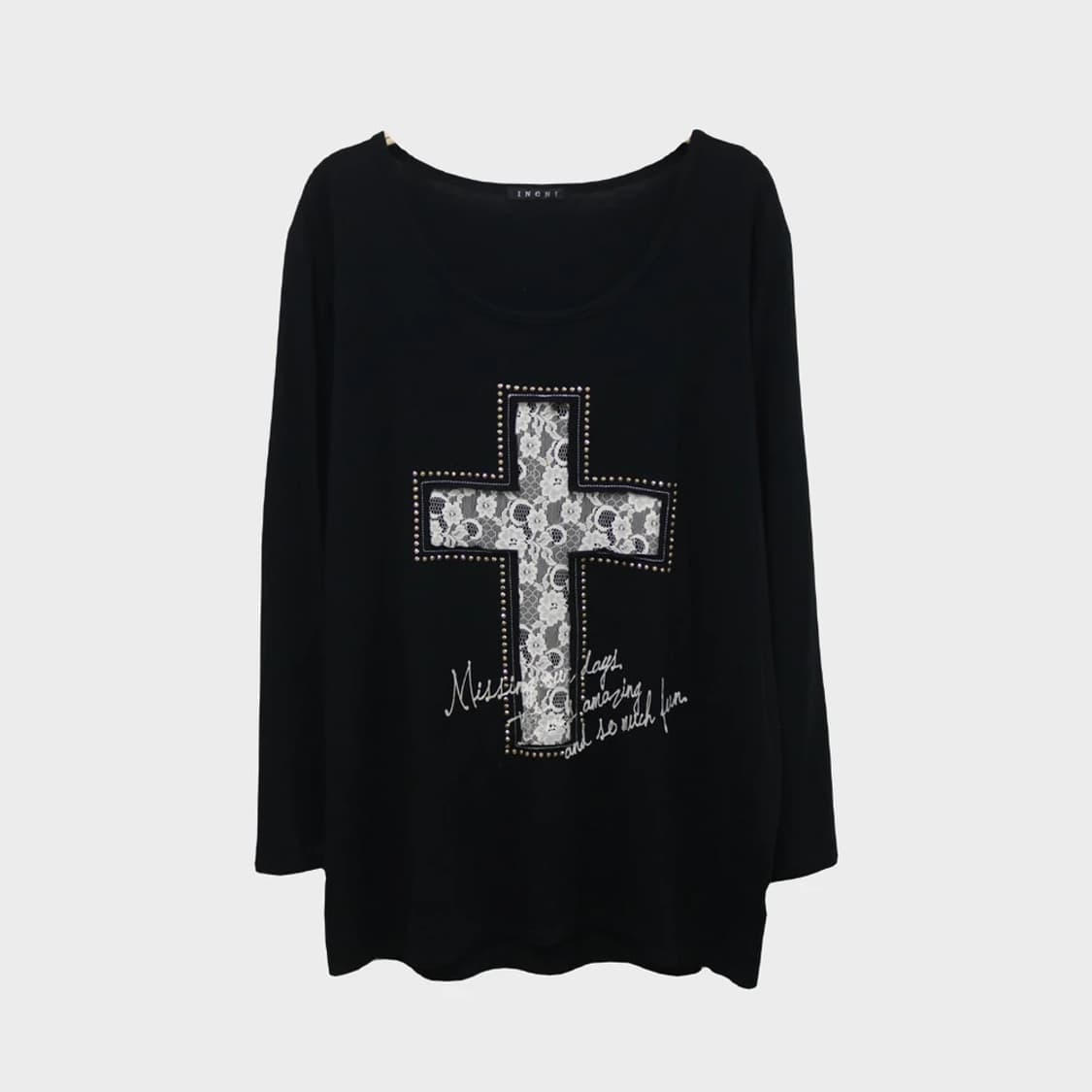 잉그니 고스로리 레이스 크로스 티셔츠 62525 상품이미지1