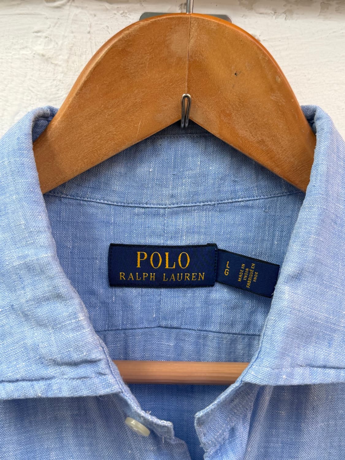 Polo Ralph Lauren 린넨 블루 버튼다운 반팔셔츠 L 상품이미지2