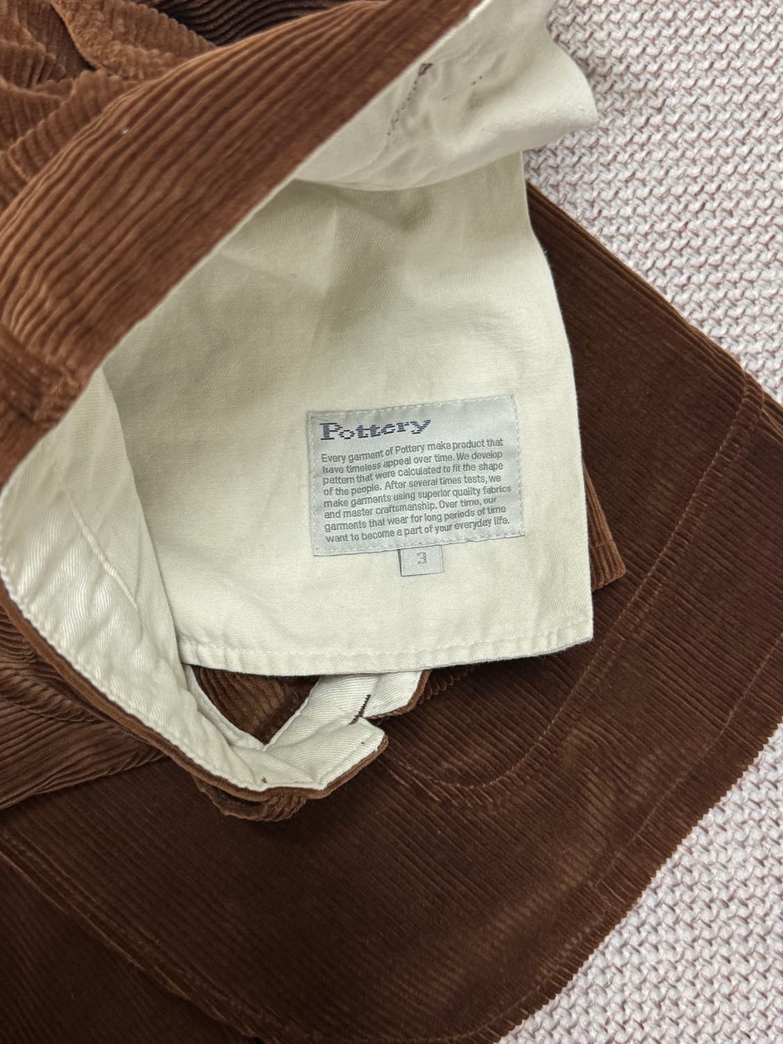 포터리 코듀로이 워시드 스포츠 셋업 브라운 2/3 상품이미지2