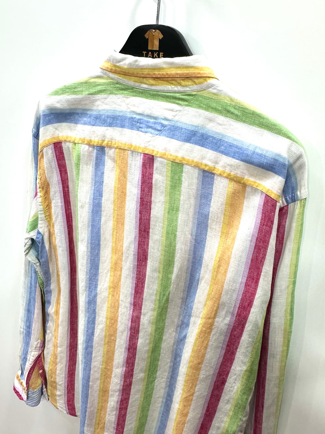 타미힐피거 멀티 컬러 스트라이프 린넨 긴팔 셔츠 M 상품이미지6