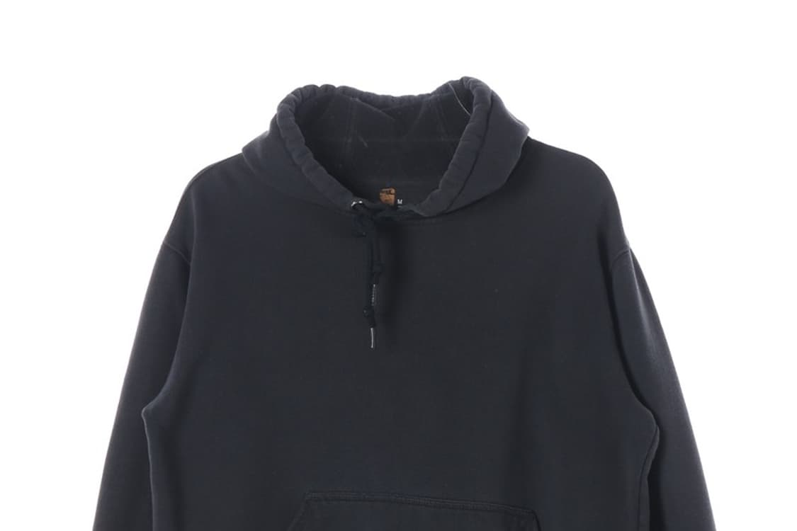 칼하트 스몰로고 페이딩 블랙 후드티 M 상품이미지3