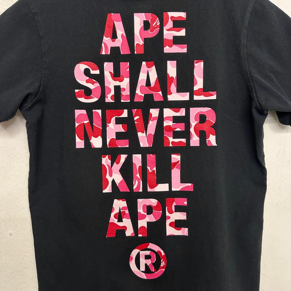 베이프 핑크카모 로고 티셔츠 상품이미지8