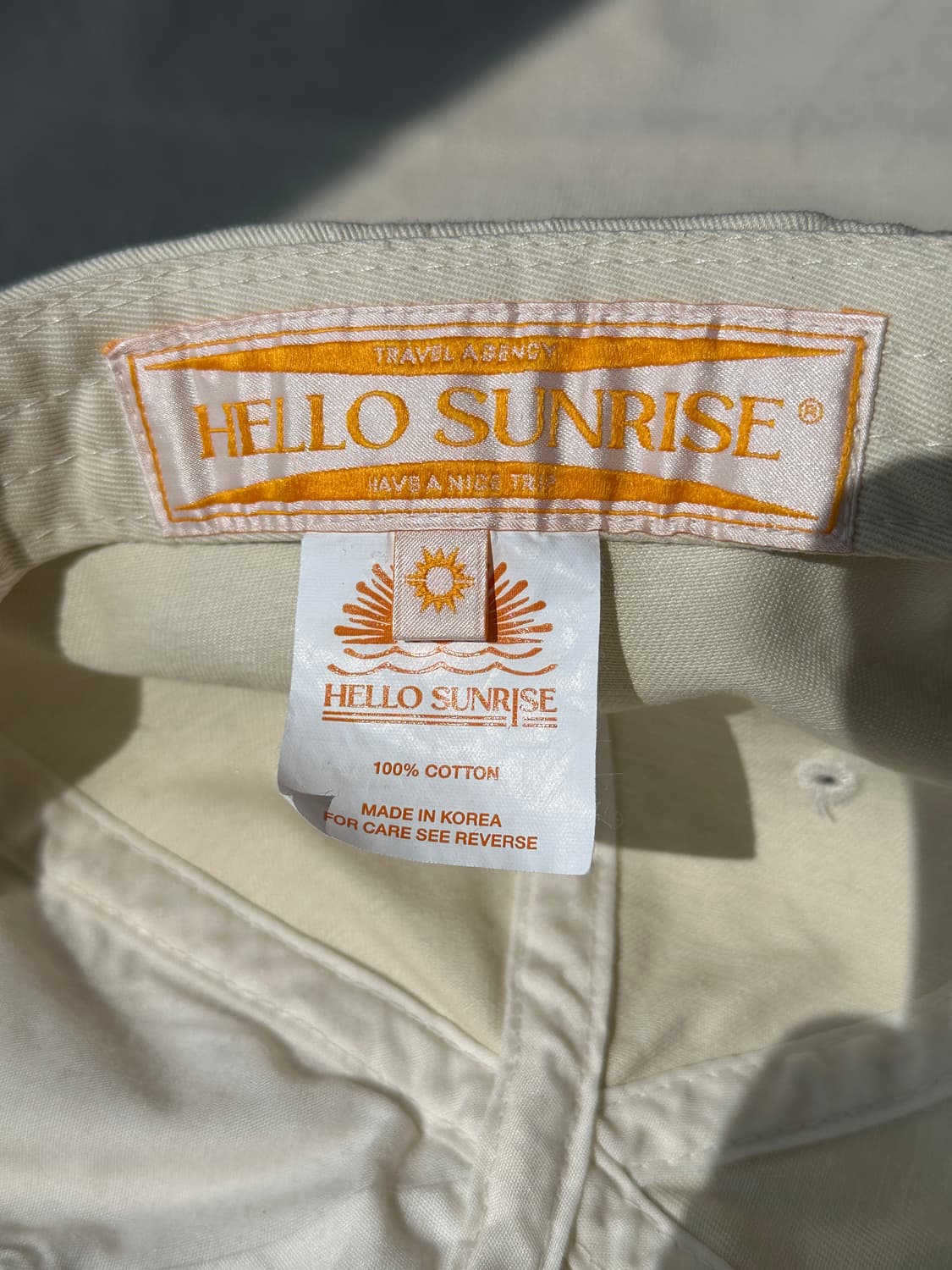 헬로선라이즈 로고 자수 볼캡 아이보리 상품이미지7