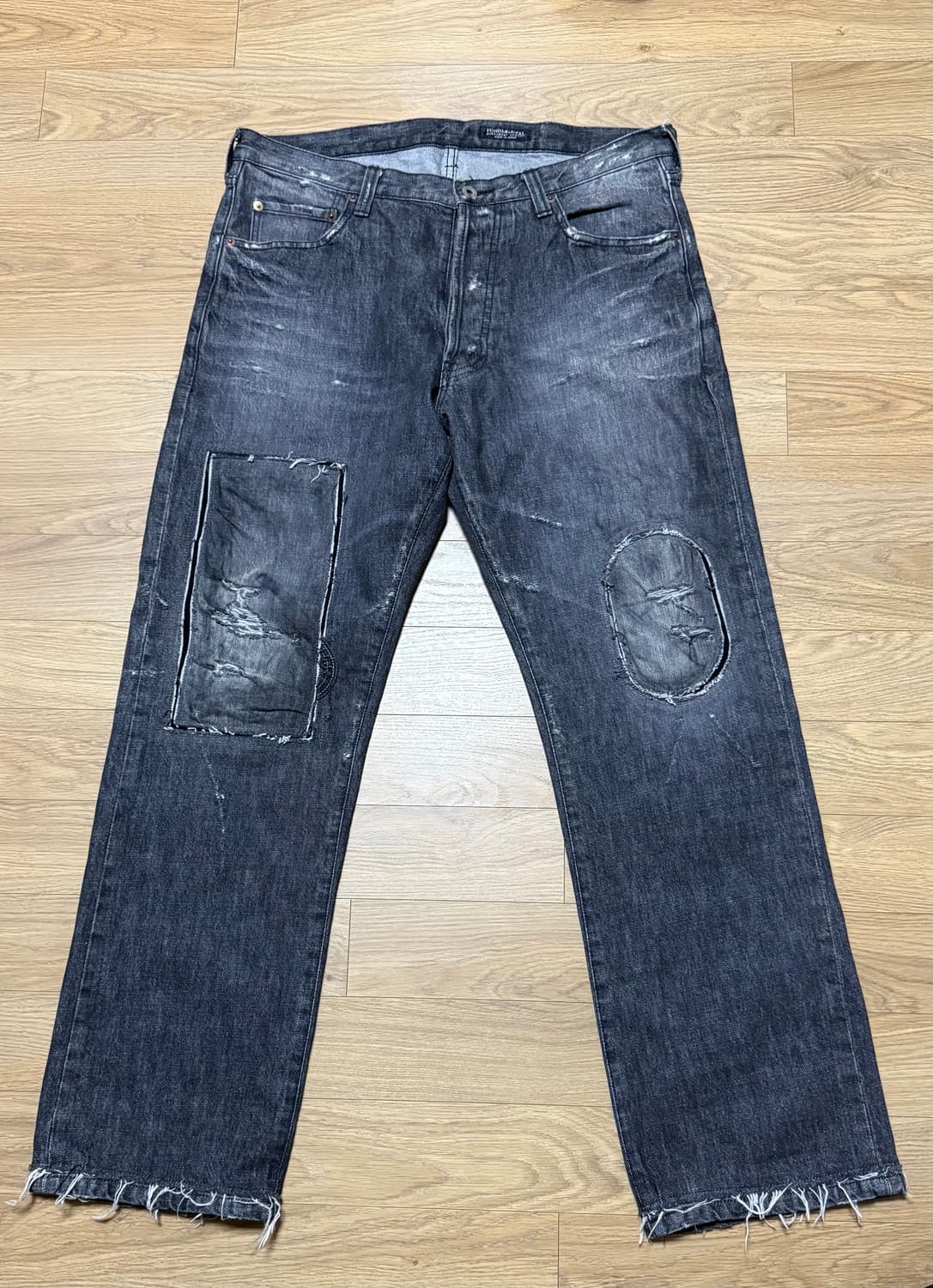 FDMTL 펀더멘탈 흑청 패치워크 데님 34x34 상품이미지2