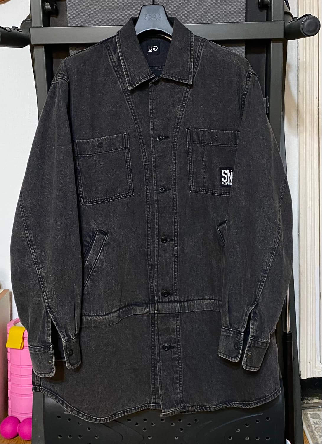 [L 라지] 25시즌 Gu 언더커버 UG 튜닉 도킹 셔츠 자켓 그레이. 상품이미지3