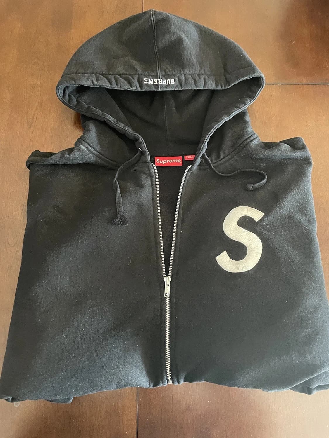 (공홈구매정품) 슈프림 S로고 후드집업 블랙 2XL 상품이미지1