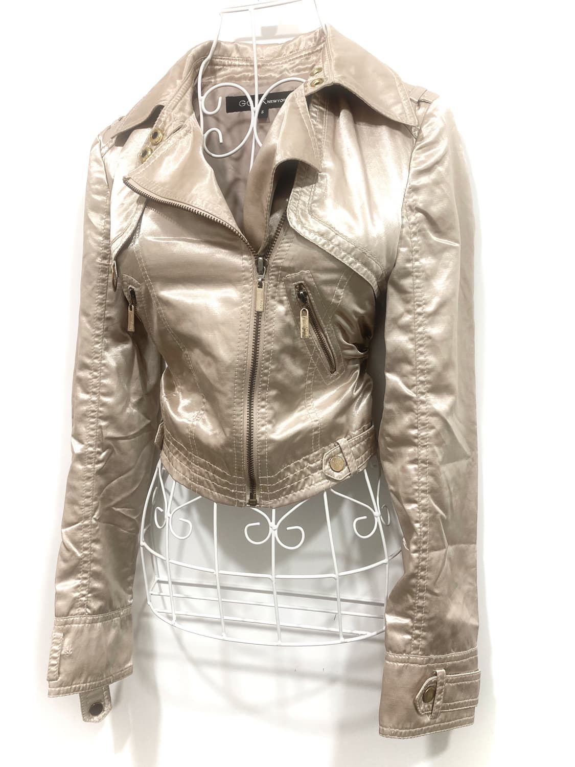 cream beige satin jacket 상품이미지1