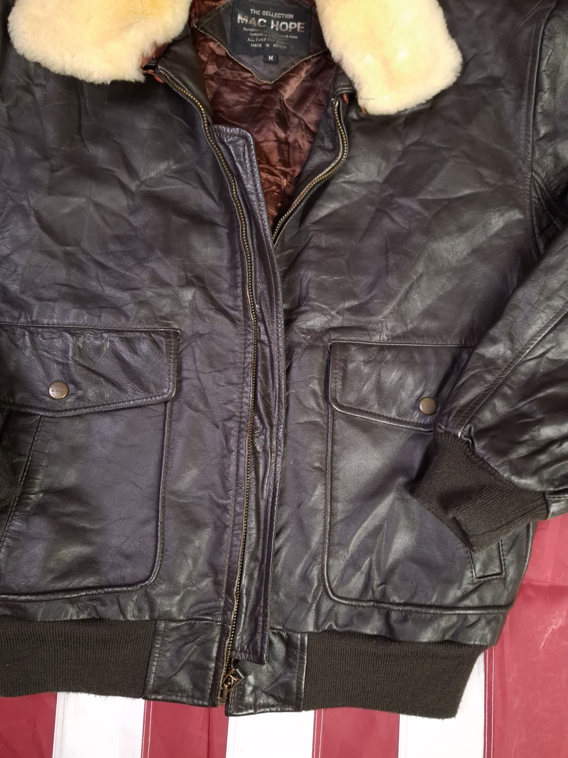 90's 일본판 맥호프 밀리터리 리얼레더 항공자켓 상품이미지5