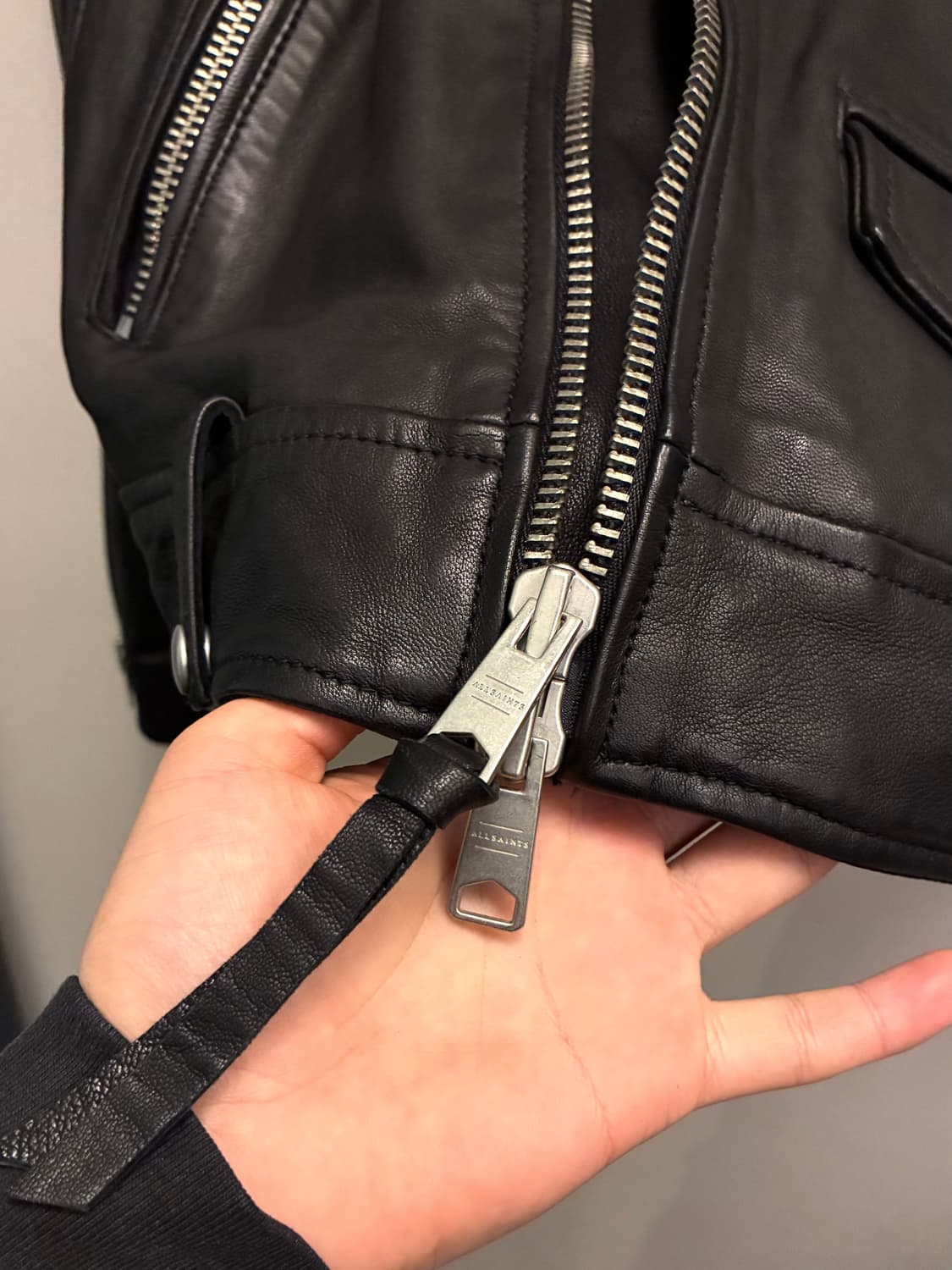 (L/103)ALLSAINTS 올세인츠 밀로 램스울 레더 라이더자켓 상품이미지6