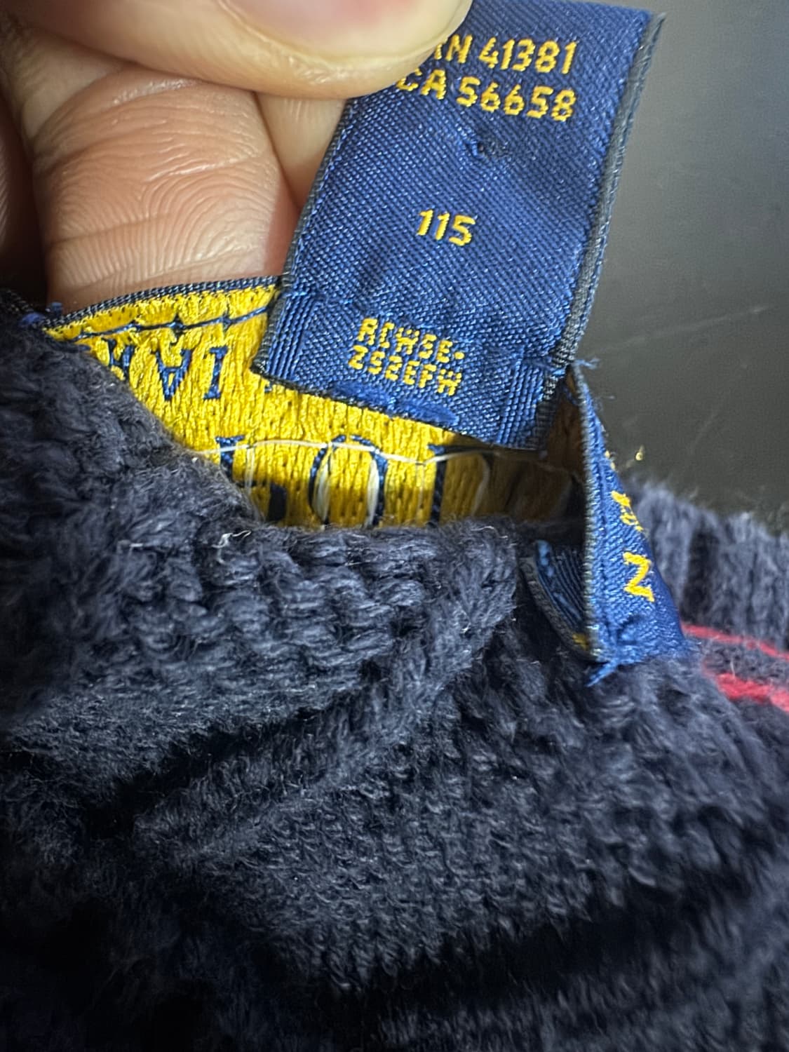 정품 폴로 랄프로렌 키즈 레드 포니 코튼 니트 115 네이비 상품이미지5