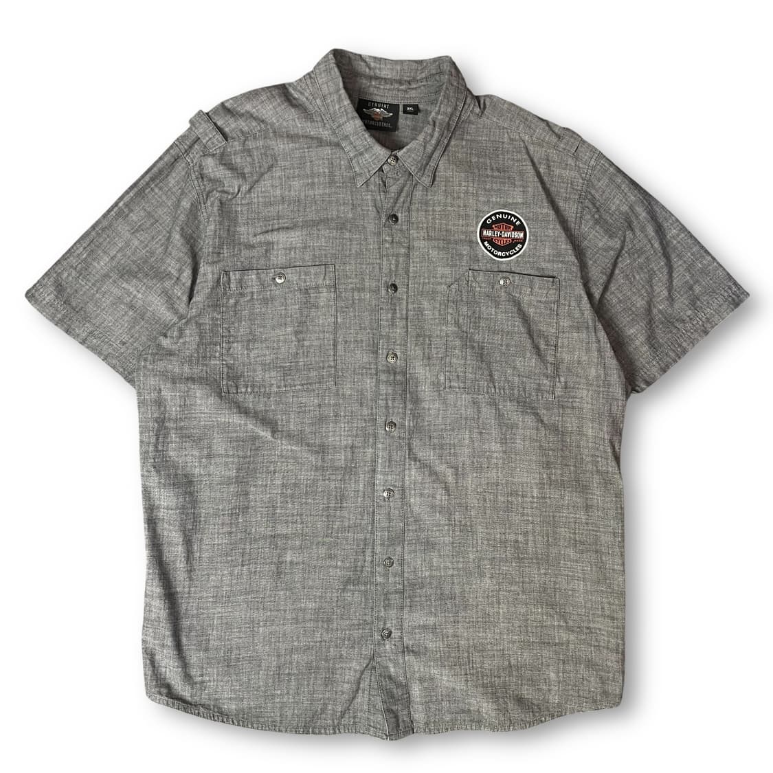 할리데이비슨 그레이 모터클로스 투포켓 반팔 셔츠 3XL 상품이미지1