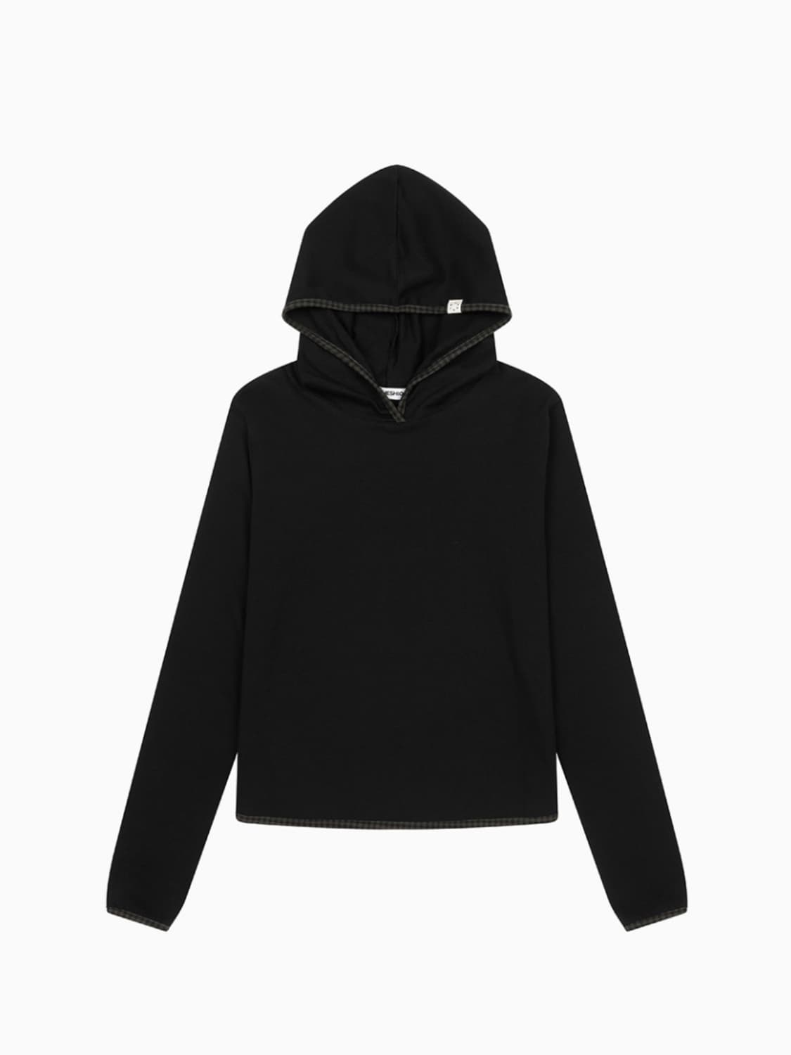 LONG HOODED T-SHIRT, BLACK 상품이미지2