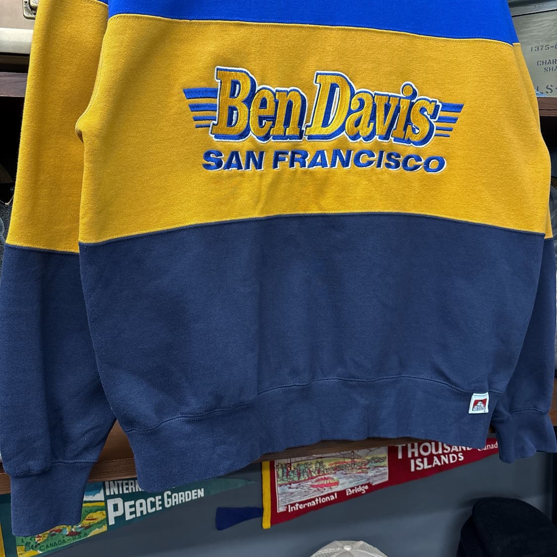 벤 데이비스 레트로 오버핏 엠브로이드 컬러블럭 스웻셔츠 N892 상품이미지4