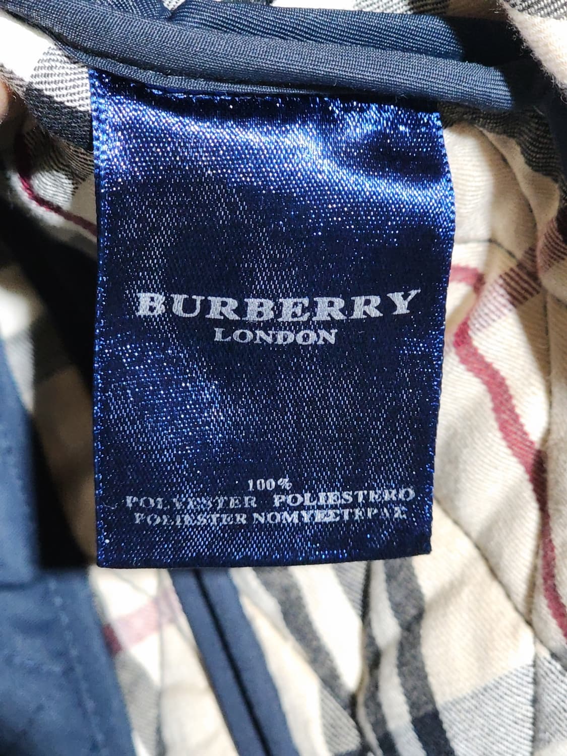 (S) 버버리 퀼팅자켓 네이비 누빔점퍼 안감 노바체크  상품이미지8