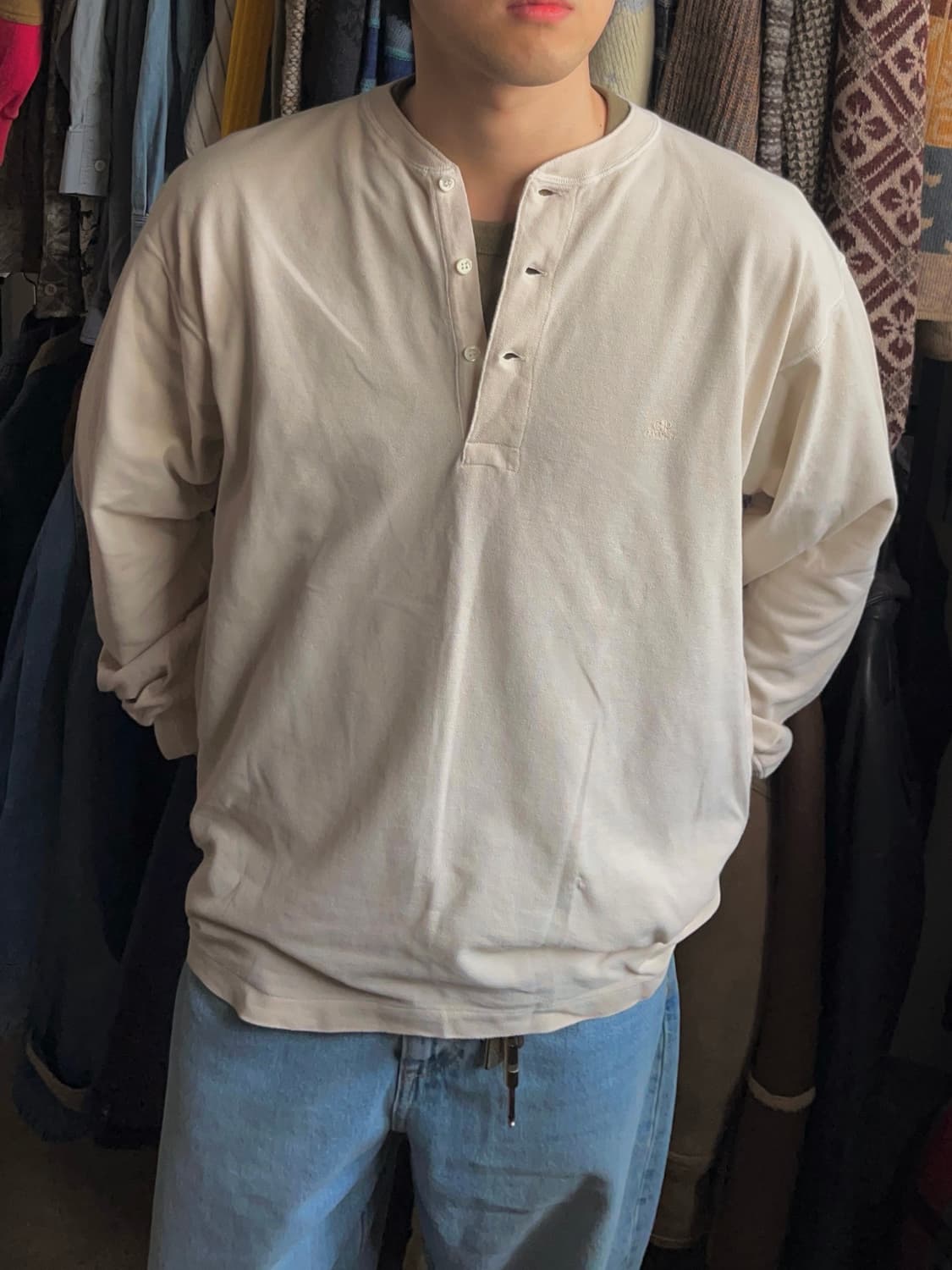 90s CP컴퍼니 아카이브 스몰 로고 헨리넥 롱슬리브 상품이미지2