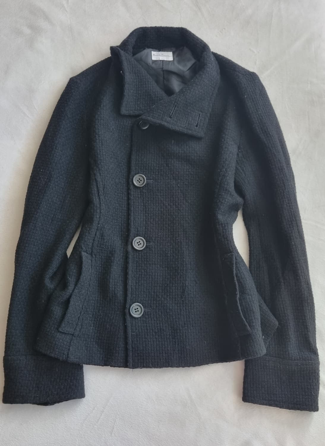 빈티지 모리걸 하구미 블랙 단추 코트 상품이미지1