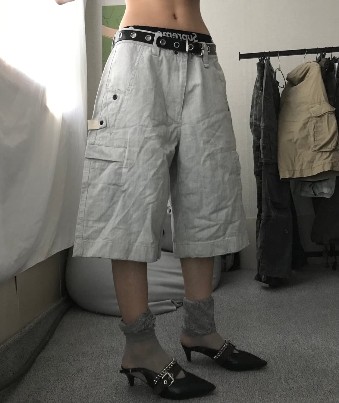 그레이 데님 버뮤다 팬츠 상품이미지4