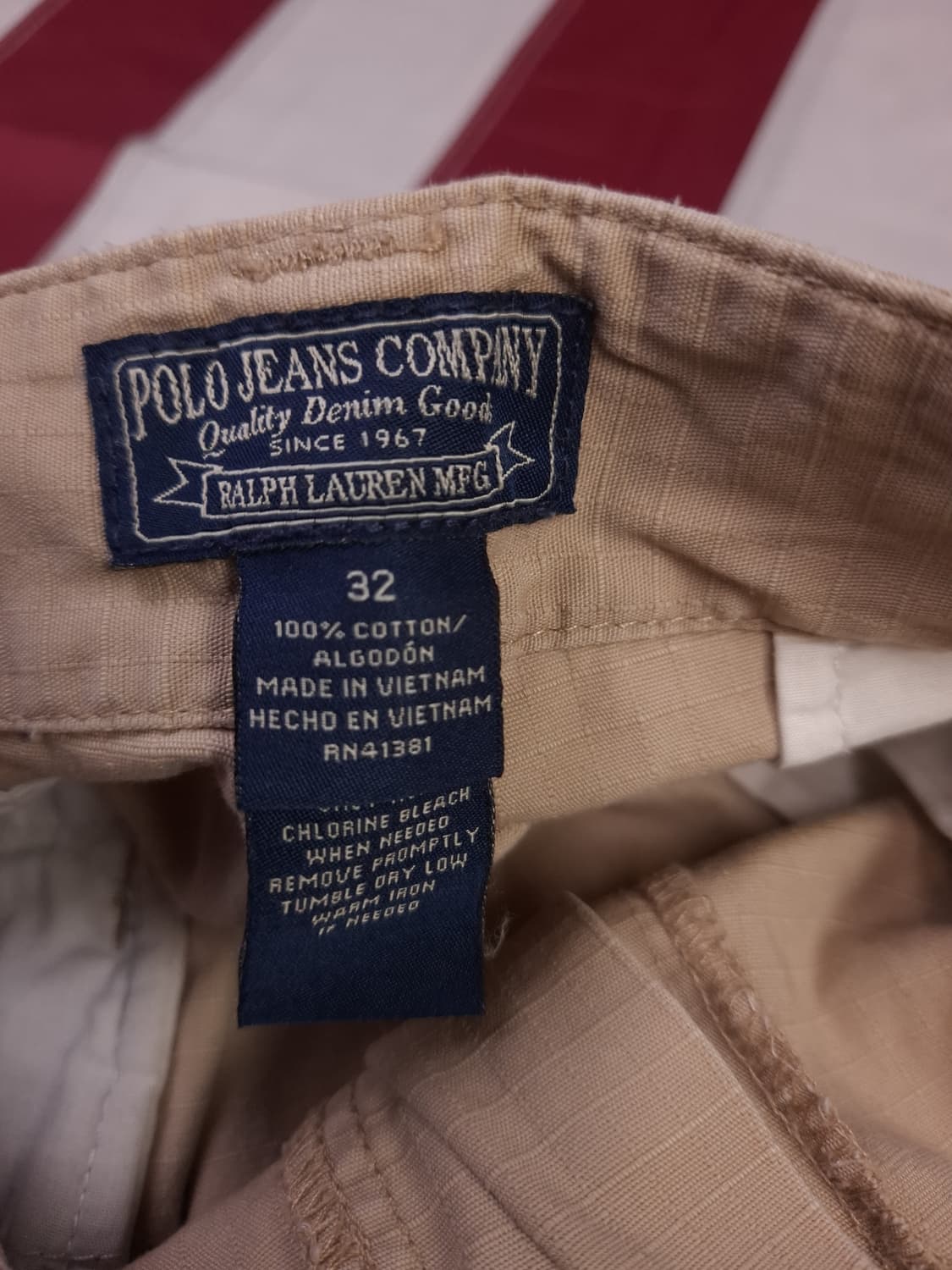 오리지날 폴로 진스 립스탑 성조기 카고 반바지 상품이미지5