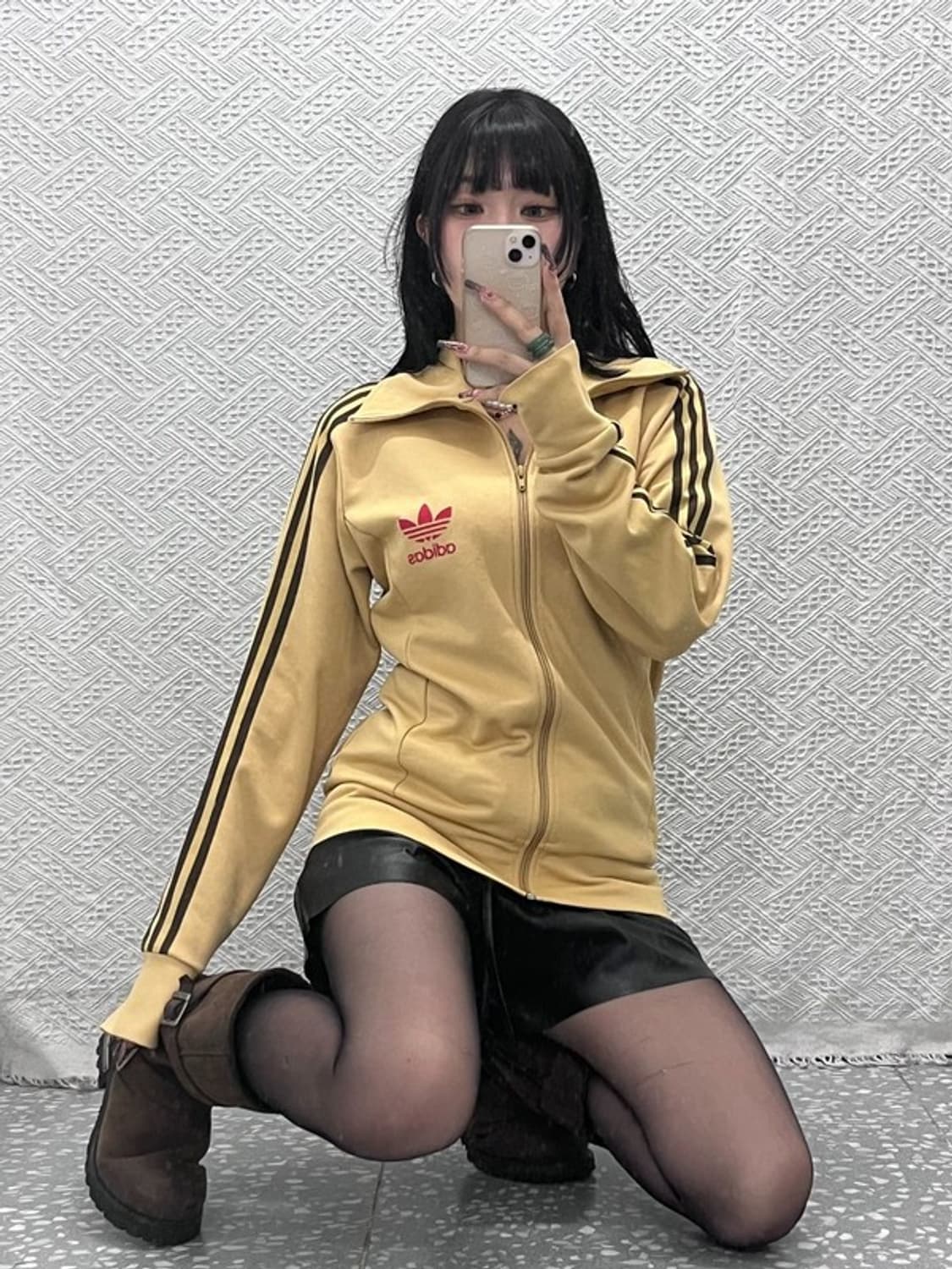 아디다스 Y2K 레트로 초코브라우니 오트밀 져지 집업 L C12060 상품이미지1
