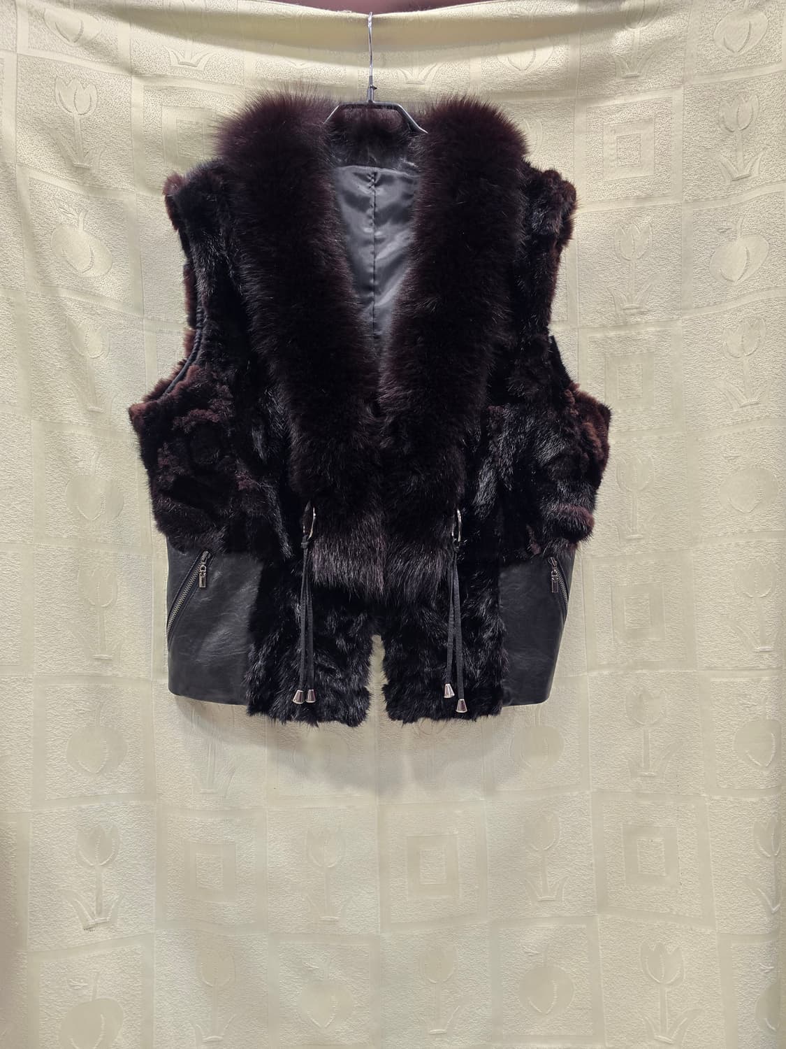 밍크 폭스 퍼 가죽 조끼 숏베스트 77정도 상품이미지1